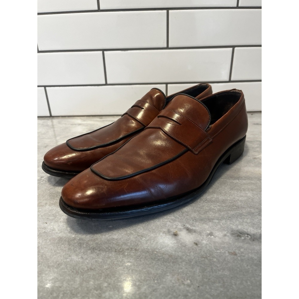 To Boot New York Adam Derrick, Leather Penny Loafer, Brown, Mens Size 10.5‎